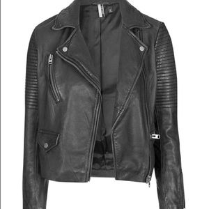 Topshop Orbit Genuine Leather Moro Jacket